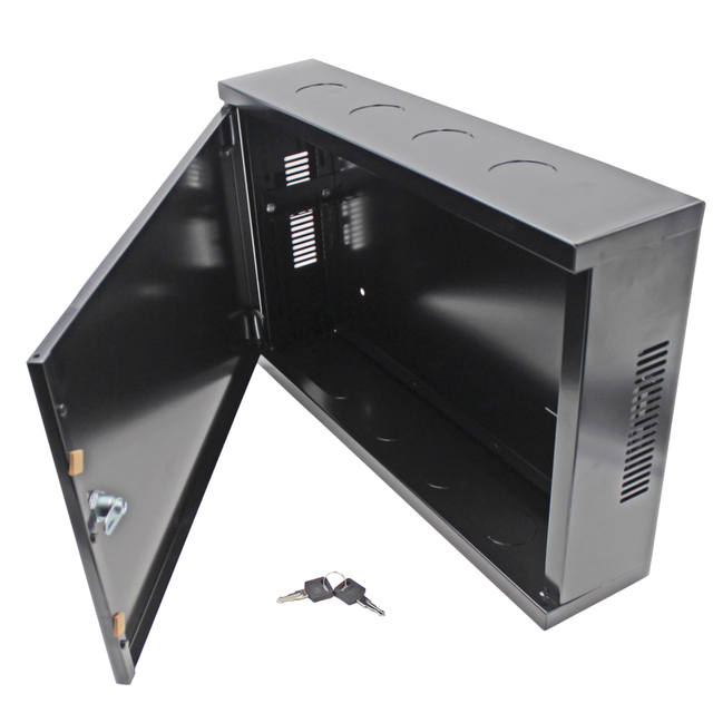 Outdoor Waterproof IP65 2U Wall Mount Rack Enclosure 19 Inch Standard Network Solid Metal Door Black/White/Grey Stock