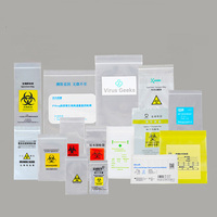 Sacs en plastique refermables à fermeture éclair en PE pour produits biologiques dangereux, médicaments, pharmacies, accessoires médicaux, emballage de déchets biologiques et d'échantillons