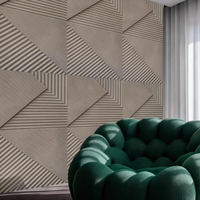 Panneau mural 3D en chevrons PU 600x1200, imperméable, ignifuge, moderne, pour la maison, la salle de bain, l'entrepôt, l'hôtel, l'intérieur, l'extérieur, commercial