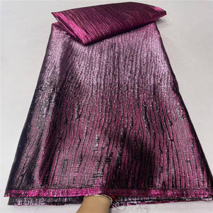 Tissus en dentelle à sequins de haute qualité nigérians, dentelle douce pour robes de mariée et de soirée - Product Image 2