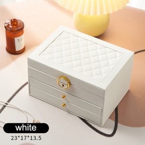 Ingrosso Logo personalizzato da viaggio per ragazze in pelle portagioie in velluto Joyero scatola di gioielli in pelle a scatto orecchino collana scatola ciondolo - Product Image 5