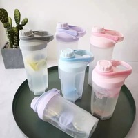 Bouteille shaker fitness à double compartiment, anti-fuite, pour mélange de protéines, avec compartiment séparé pour poudre et boule mélangeuse pour suppléments de whey