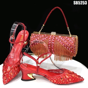 Yeni yüksek kalite afrika yüksek topuk ayakkabı ve eşleşen çanta İtalyan ayakkabı çanta ile düğün/parti kadın ayakkabı - Product Image 3