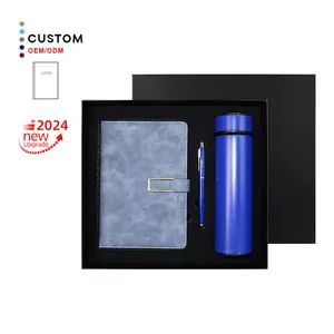 Wholesale Promotional Luxury Gifts Items Notebook Business Gift Thermos Cup Customizable Notebook Gift Set With Pen And Bottle