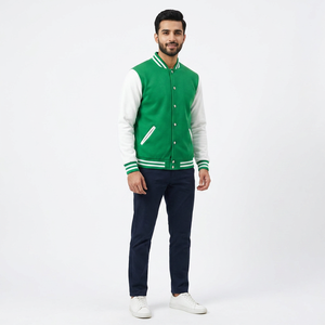 Chaqueta Varsity para Hombre 2024 FINER THREADS, Personalizada, de Alta Calidad, con Cuerpo de Lana, Mangas de Cuero, Logotipo Bordado en Chenille, Cálida - Product Image 1