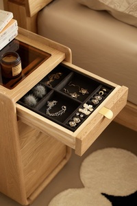 Q6052 Minimalist Style Solid Oak Wood 3 <strong>Drawers</strong> <strong>With</strong> Jewelry Box Bedroom NightStand <strong>Bedside</strong> <strong>Table</strong> for <strong>Small</strong>-size Apartment - Product Image 5