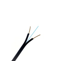 Rollo de 2 km de Cable de Fibra Óptica de Acometida FTTH para Exteriores con FRP de 1 o 2 Núcleos, Monomodo para Interiores LSZH y Aéreo de 1 Núcleo