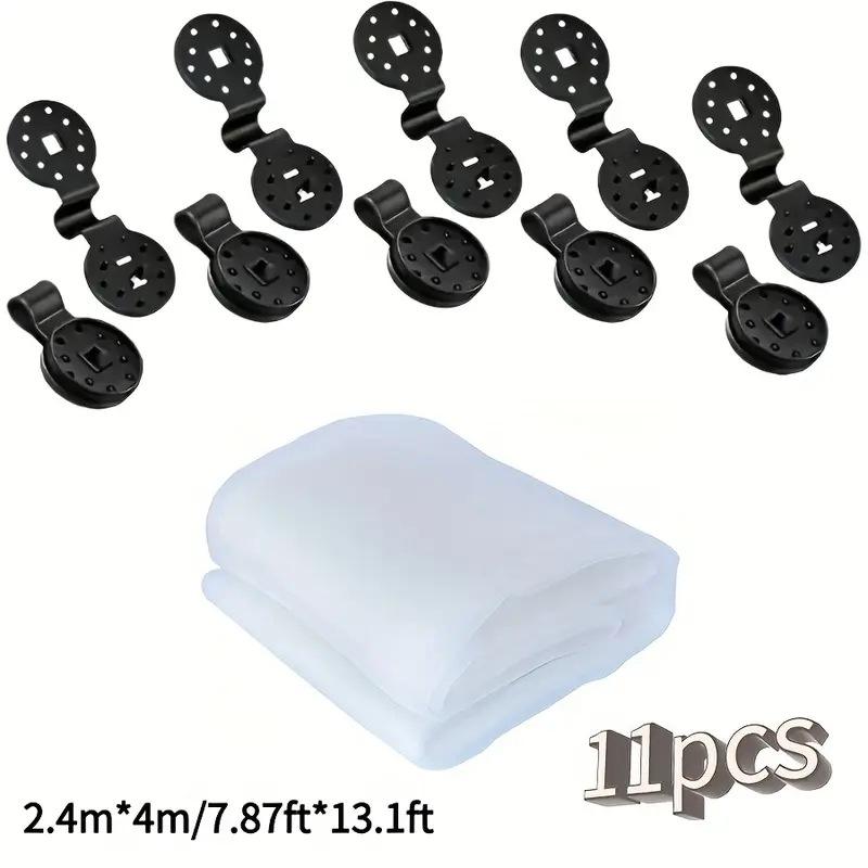 สีขาว 2.4 ม. x 4 ม. (7.87 ฟุต x 13.1 ฟุต) พร้อมคลิป