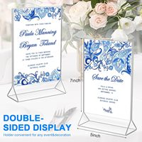 Support de signalisation en acrylique, présentoir de table transparent en plastique, supports de menu double face, cadres photo en forme de T