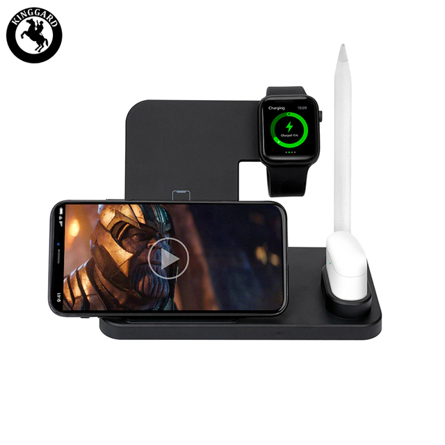Multifunction 4 in 1 foldable wireless Charger Station Wireless Phone Charging stand fast Charging Dock phone headphones watches