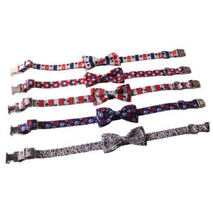 <span class=keywords><strong>Collar</strong></span> de perro mascota personalizado al por mayor, Bandera de EE. UU., Día Independencia DE LA, hebilla de Metal de lujo, pajarita ajustable, <span class=keywords><strong>Collar</strong></span> de perro mascota - Product Image 5