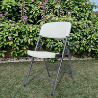 Chaises pliantes légères et portables blanches, table pour fête en plein air, chaise pliante en plastique, tables pour événements