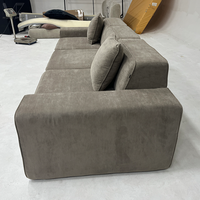Canapé en tissu de lin respirant, mousse haute résilience compressée, emballé sous vide, mobilier moderne pour salon, idéal pour Airbnb et hôtels
