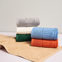 Serviettes de luxe 100% coton tricotées à séchage rapide, couleur unie, avec logo brodé - Personnalisables pour les hôtels, les maisons d'hôtes et les clubs sportifs
