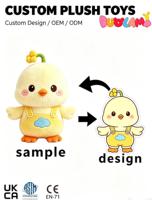 Peluche personnalisée sur mesure, jouet en peluche doux en forme de poulet de dessin animé pour présentation en magasin, ODM OEM