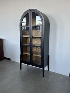Gabinetes de almacenamiento de madera maciza de lujo americano, gabinetes de <span class=keywords><strong>vino</strong></span> de vidrio templado para sala de estar, estantes de <span class=keywords><strong>vino</strong></span> para sala de exposiciones - Product Image 3