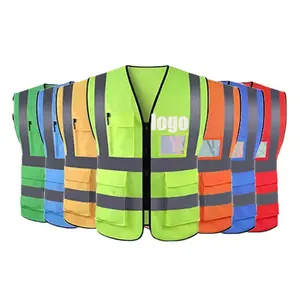 Hochwertige Hi-Vis-Reflektor jacke Reflektierende Sicherheits weste mit individuellem Logo