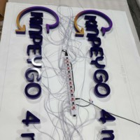 Letras Retroiluminadas de Acero Inoxidable 304 Pintadas en Morado Personalizadas |   Letrero Acrílico Esmerilado con Impresión UV