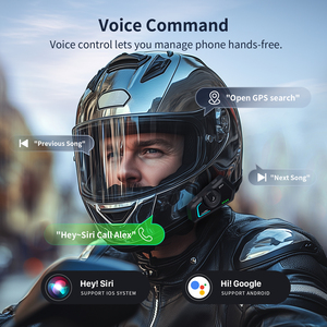 Fodsports T1 Pro Mũ bảo hiểm <span class=keywords><strong>intercom</strong></span> 6 người nói chuyện 2km không dây một chuyển đổi quan trọng ghép nối cho xe máy Bluetooth xe máy liên lạc trong - Product Image 4