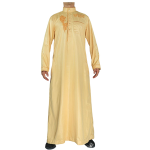 Robe Juba pour Hommes Musulmans Arabes Marocains du Moyen-Orient, Dubaï, Al Haramain, avec Broderie de Mode au Design Créatif et Matériaux Scintillants, Couleur Unie - Product Image 3