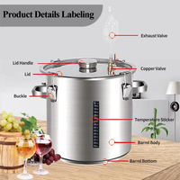 Cuve de Fermentation Conique en Acier Inoxydable pour Vin et Bière, avec Moteur et Composant Central de Pression pour Machines Industrielles