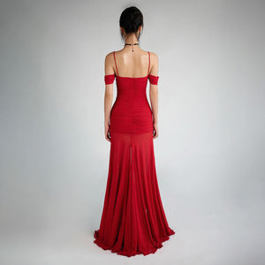 Vestido Maxi para Mujer con Encaje Natural, Abertura Lateral, Dobladillo Irregular, Tirantes Finos, Lavable, Vestido Informal para Uso Diario - Product Image 5