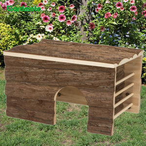 Maison de vie pour hamster avec mangeoire à <span class=keywords><strong>foin</strong></span> pour hamster, cochons d'Inde, lapins nains, petits animaux de compagnie - Product Image 3