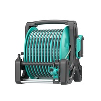 Selang PVC Tahan Lama 15m 1/2" CNS untuk Cuci Mobil & Berkebun, Selang Air Taman Portabel, Dapat Ditarik & Disesuaikan, Set Gerobak Selang Air dengan Penggulung, Dapat Dipasang di Dinding