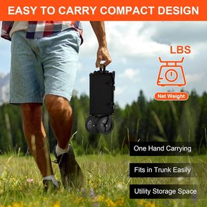 Waterproof Foldable Platform Outdoor <b>Storage</b> <b>Cart</b> Camping Hiking Beach Wagon Trolley Angle Adjustable Handle Four-Wheel OEM 600D - Product Image 3