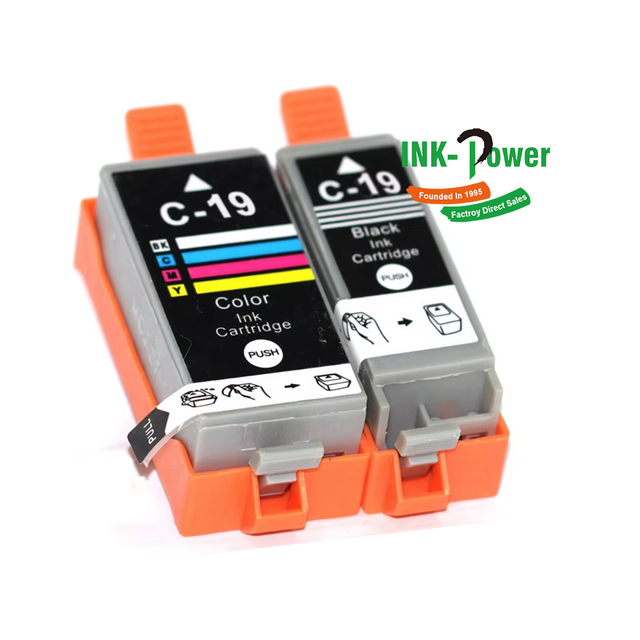 INK-POWER BCI-19 BCI19 BCI-19BK BCI-19C Premium Compatible Color Inkjet Ink Cartridge for Canon PLXUS IP100 Printer