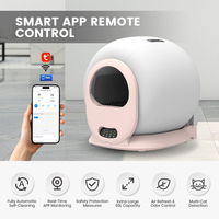 Litière automatique intelligente de haute qualité 2026 pour chat, grande capacité 65L, nettoyage facile, conception fermée, contrôle par application et autonettoyage