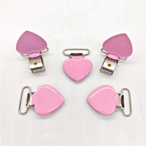 Clip de Pico de Pato en Forma de Corazón Rosa de 25 mm de Diámetro Interior con Adhesivo para Prendas - Product Image 2