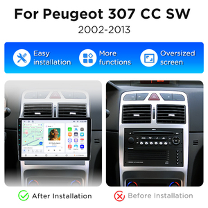 Radio de Coche Junsun con Pantalla Inalámbrica CarPlay y Android Auto, Navegación GPS para Peugeot 307 SW 2002-2013, Estéreo Multimedia 2 DIN - Product Image 2