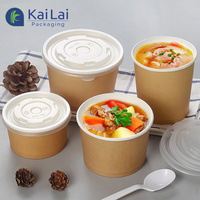 Récipient alimentaire recyclable directement en usine bol de soupe à emporter biodégradable bol en papier jetable avec couvercle