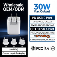 Adaptor Universal Colokan AS 30w Gan PD QC3.0 Pengisi Daya Ponsel Cepat Tipe c 20w 30w Blok Pengisi Daya Dinding Usb-c Pengisi Daya Dinding Usb-c