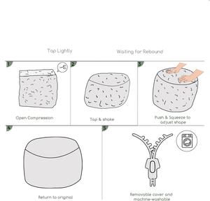 <span class=keywords><strong>Pouf</strong></span> Furry and Fluffy <span class=keywords><strong>Pouf</strong></span> Foot Tabouret de rangement avec remplissage en mousse déchiquetée - Product Image 5