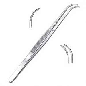 Pinces à pansements chirurgicales à pointe courbée en acier inoxydable, instrument médical manuel pour opération chirurgicale, certifié CE - Product Image 3