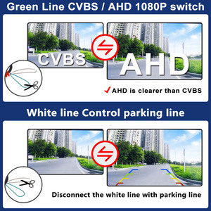 กล้องสำรองระบบพ่นน้ำ IP68 AHD 1080P มองเห็นได้ในที่มืดกล้องสำรองสำหรับรถ <span class=keywords><strong>Audi</strong></span> Q2/Q3/A5/<span class=keywords><strong>A6</strong></span> ° 170วิถีแบบไดนามิกมุมกว้าง - Product Image 3