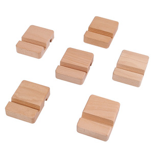 Wood Phone <b>Stand</b> Single Double Slot Lazy Desktop Holder <b>Tablet</b> Support Universal Design - Product Image 5