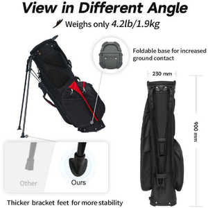 Sac de golf à double sangle, sac à dos léger, plusieurs poches, séparateurs de clubs, nylon durable, pour la marche ou le chariot de golf, logo personnalisé, OEM - Product Image 6