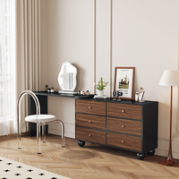 Tout en bois massif Nordic Modern Simple Bedroom Dressing Table Integrated Chest Drawers Corner Desk for Small Makeup Vanity