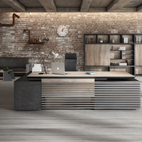 Mobilier de bureau en mélamine de style loft industriel design en acier inoxydable escritorio bureau design italien table de direction