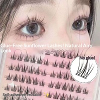 Faux cils synthétiques auto-adhésifs sans colle, 120 pièces, grande capacité, en forme de tournesol, naturels, réalistes, segmentés