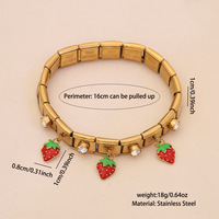 Bracelet manchette élégant et tendance en acier inoxydable plaqué or 18 carats avec zircon, ligne fluide minimaliste, esthétique, mode féminine