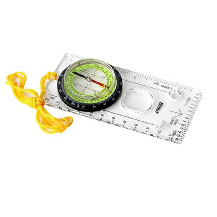 Уличная легкая акриловая линейка, компас, карта, линейка, линейка, военный светящийся складной светящийся Компас для походов