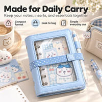 Carnet Mini Kawaii Mignon Personnalisable avec 6 Anneaux, Reliure Rechargeable, Agenda pour l'École et le Bureau, Couverture en PU, Vente en Gros