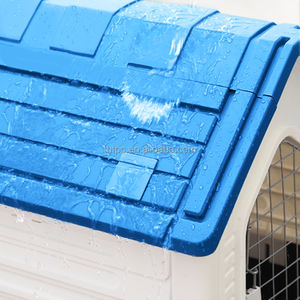 Cuccia in plastica per animali domestici cuccia per cuccioli per esterni coperta con prese d'aria e pavimento sopraelevato - Product Image 3