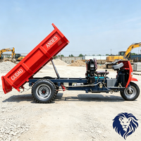 Tricycle à benne basculante diesel haute performance à 3 roues, 200-250W, 30-50km/h, benne basculante hydraulique pour travaux de construction lourds, transport minier