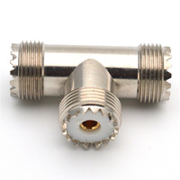 Connecteur adaptateur talkie-walkie en forme de T cuivre UHF SL16 PL259 femelle laiton prise micro-ondes prise ROHS 5 Mm Jack Sj2-25406x Smt RY