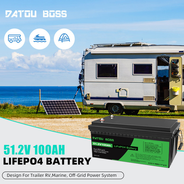48V 100Ah LiFePO4 Golf Cart Battery, 51.2V 5120Wh Deep Cycle Lithium Iron Phosphate Battery with 100A BMS, for RV Solar System